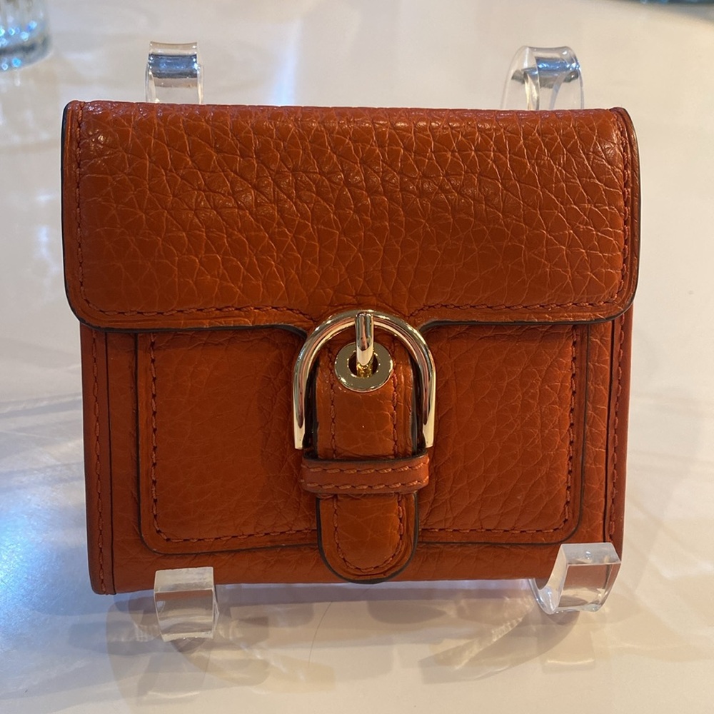Michael Kors leather wallet Tri-fold in burnt orange brown leather VGUC